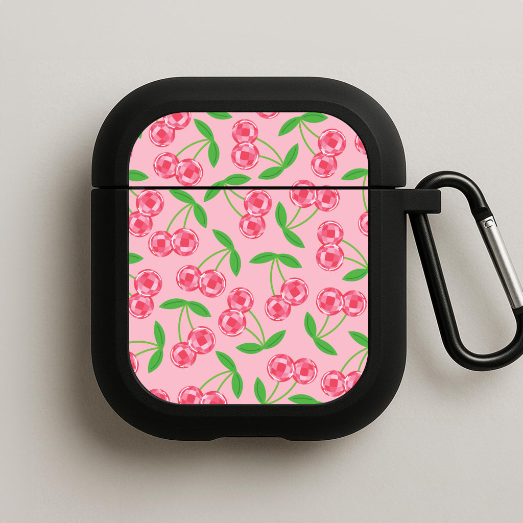 Disco Cherries Pattern AirPods Case