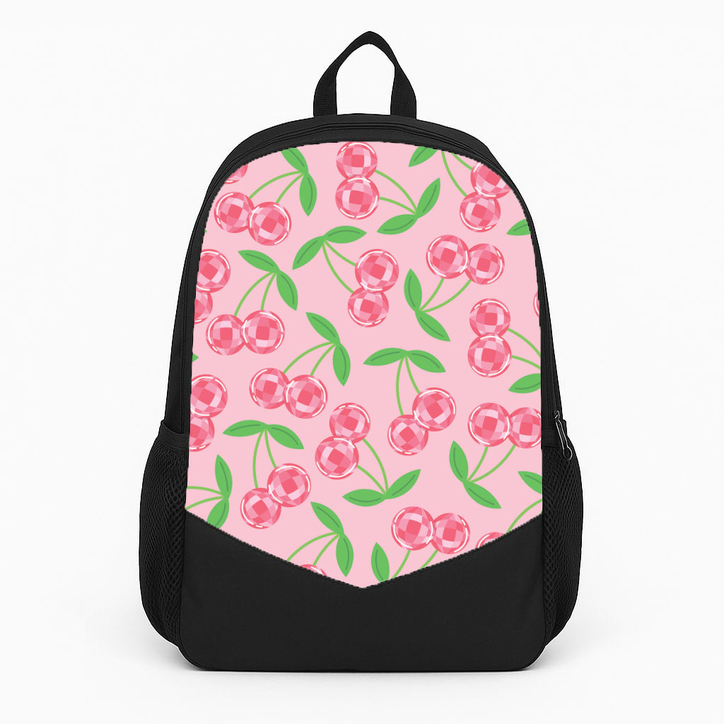 Disco Cherries Pattern Large Backpack