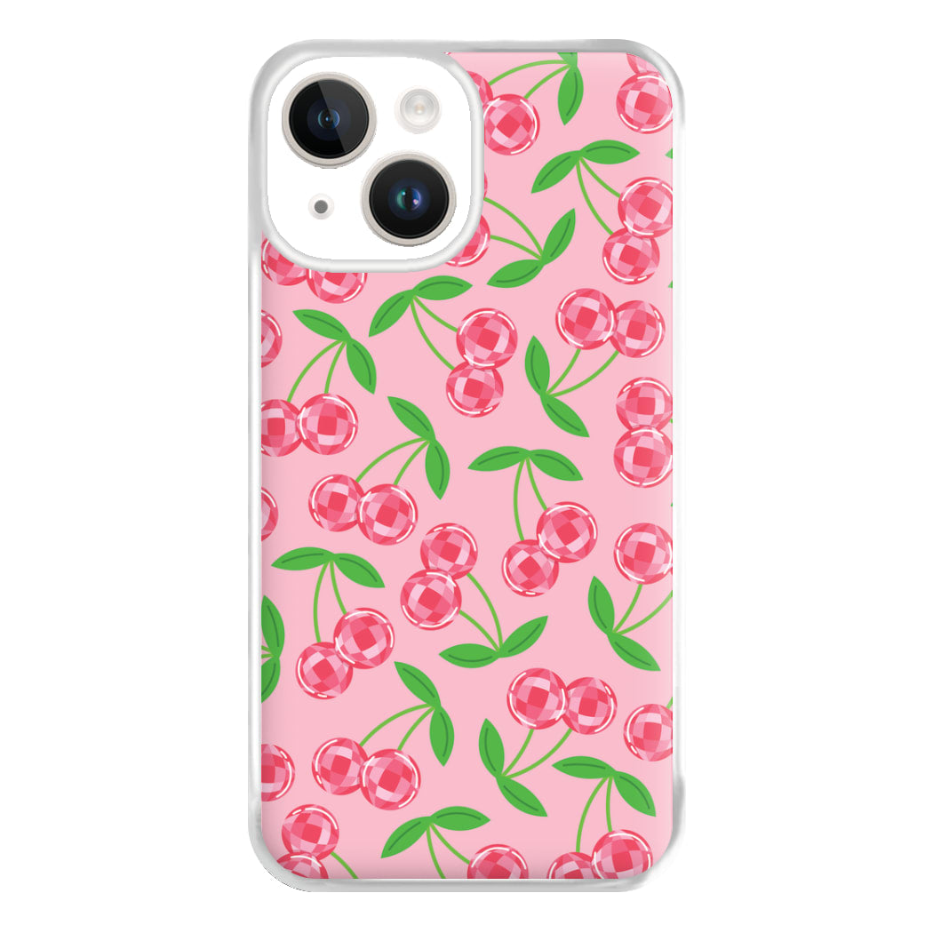 Disco Cherries Pattern Phone Case for iPhone 14