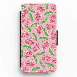 Disco Cherries Pattern Flip / Wallet Phone Case