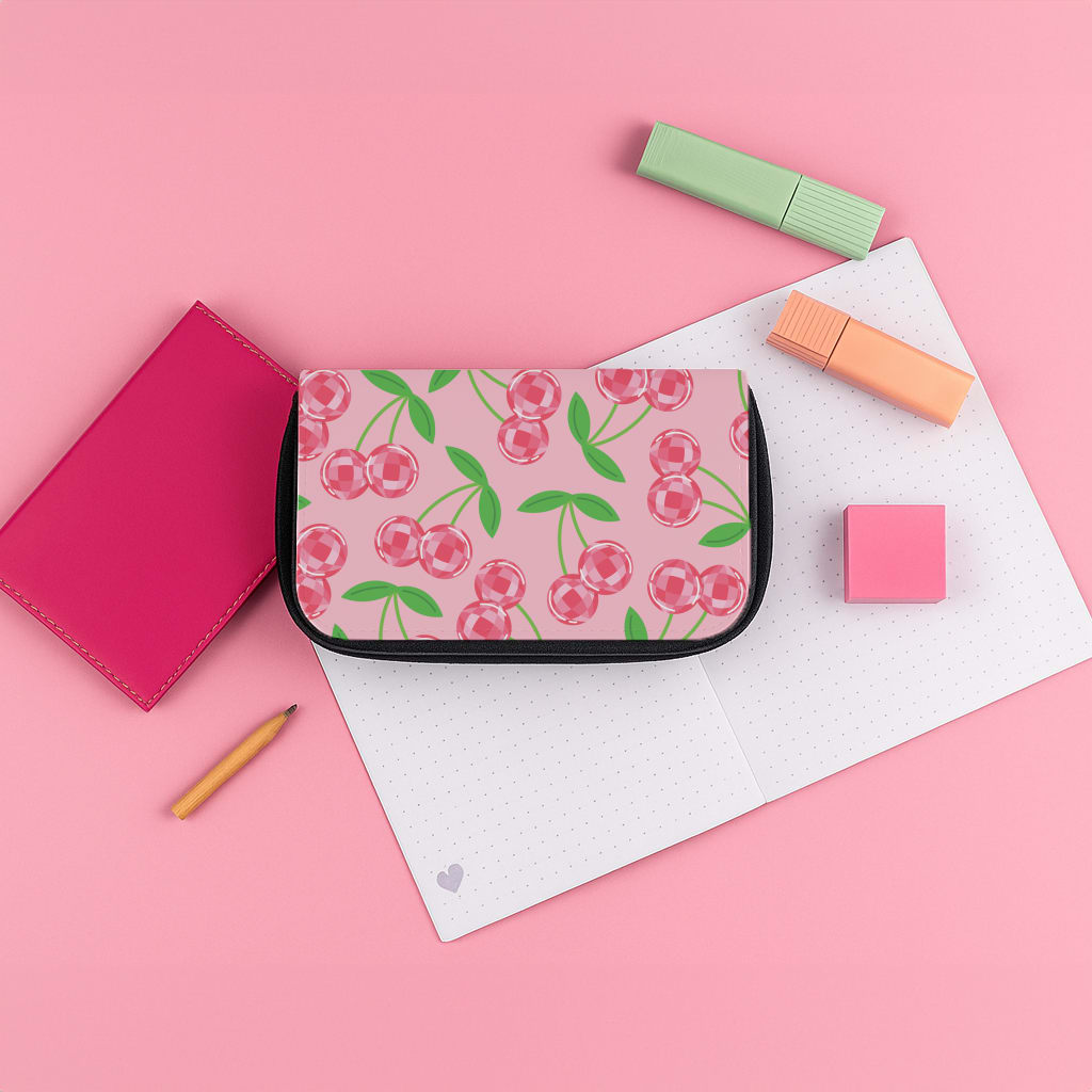 Disco Cherries Pattern Pencil Case
