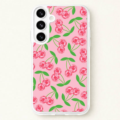 Disco Cherries Pattern Phone Case for Galaxy S26 Plus