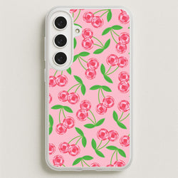 Disco Cherries Pattern Phone Case for Galaxy S25FE