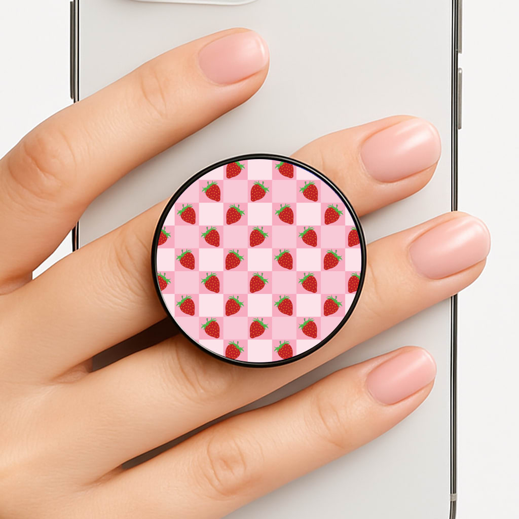 Checkered Strawberries Pattern FunGrip