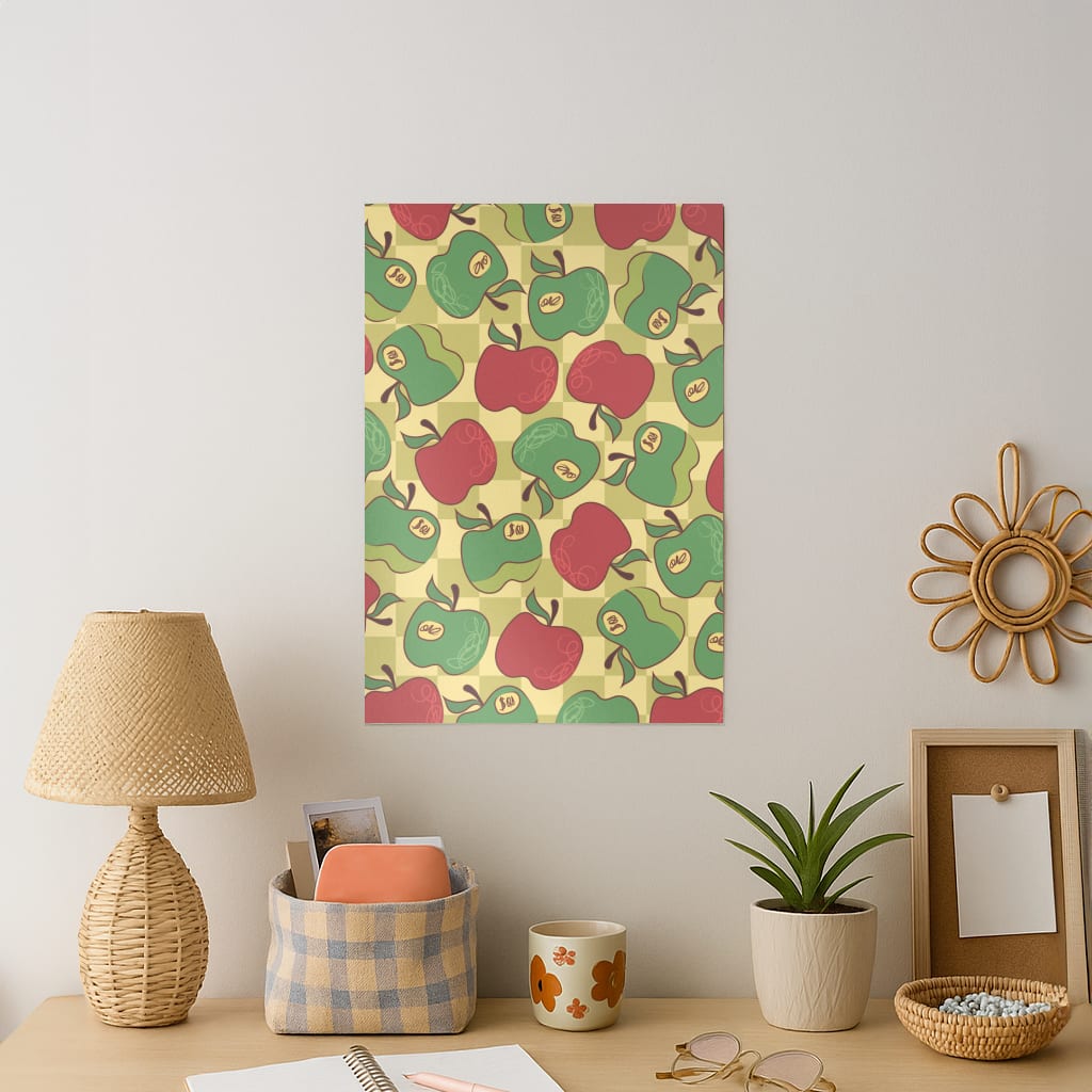 Artsy Apples Pattern Art Print