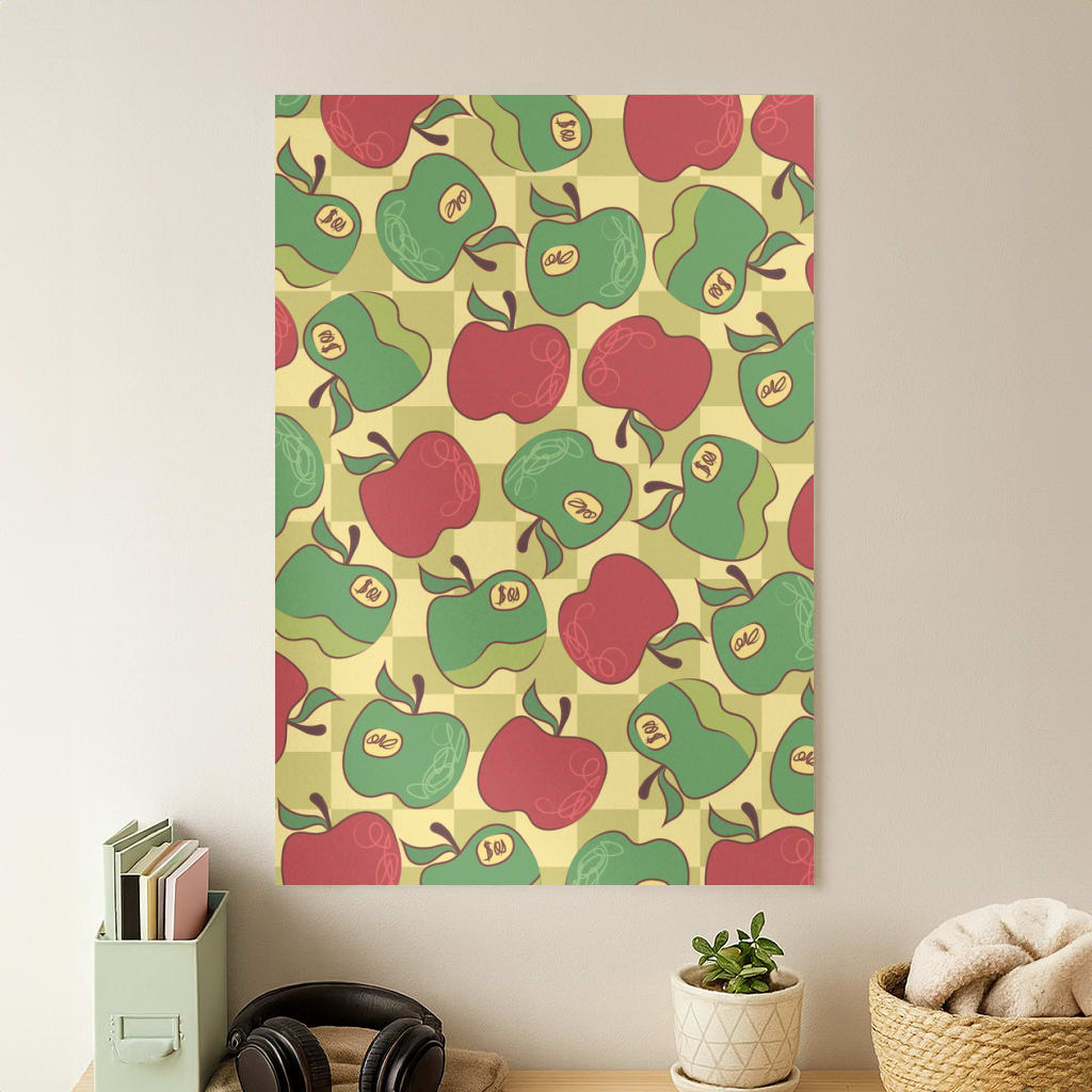 Artsy Apples Pattern Poster