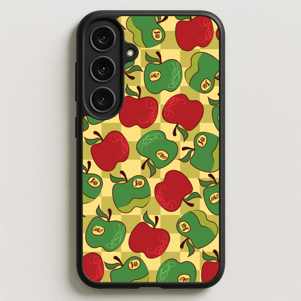 Artsy Apples Pattern Phone Case for Galaxy S25FE