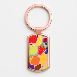 Abstract Fruits Rose Gold Keyring