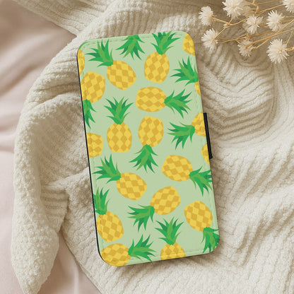 Pineapples Pattern Wallet Phone Case