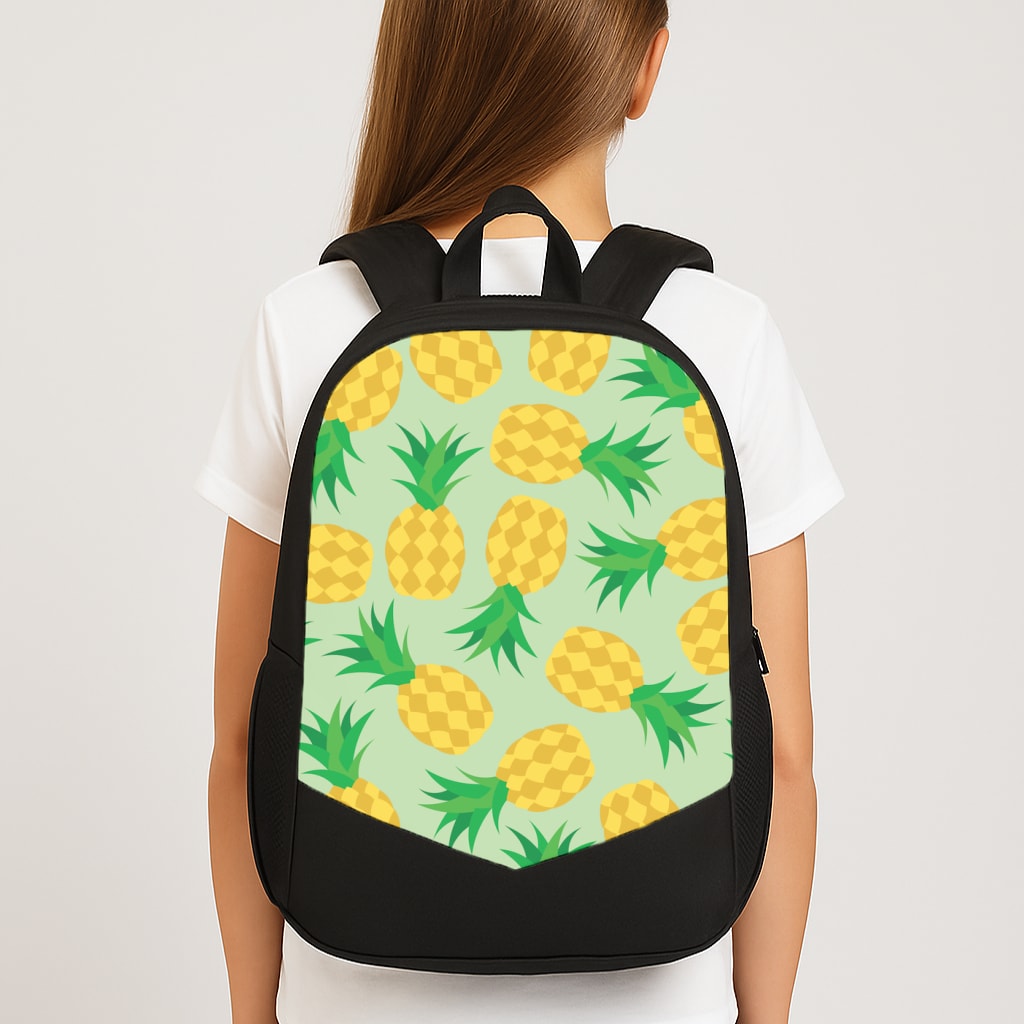 Pineapples Pattern Large School Bag