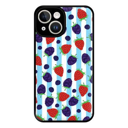 Stripes And Berries Phone Case for iPhone 14