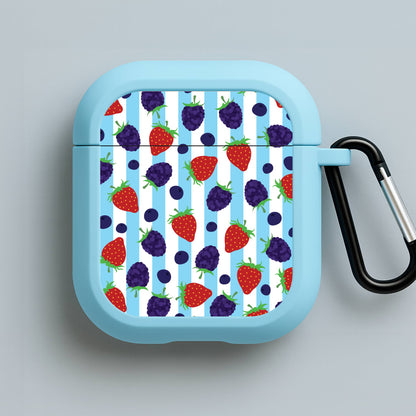 Stripes And Berries Blue AirPods Case