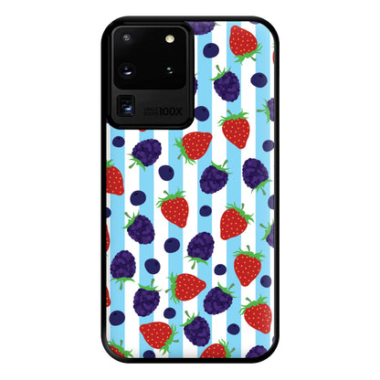 Stripes And Berries Phone Case for Galaxy S20 Ultra
