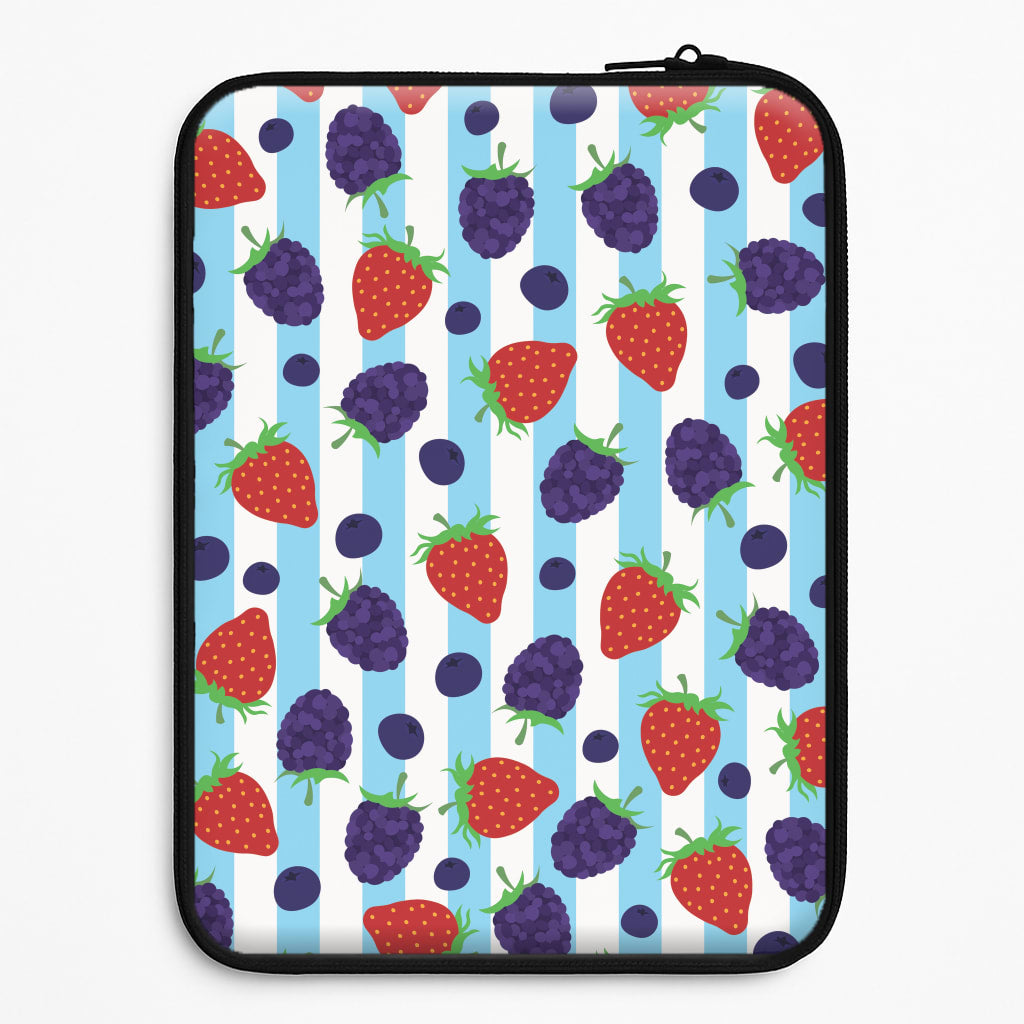 Stripes And Berries Laptop Sleeve