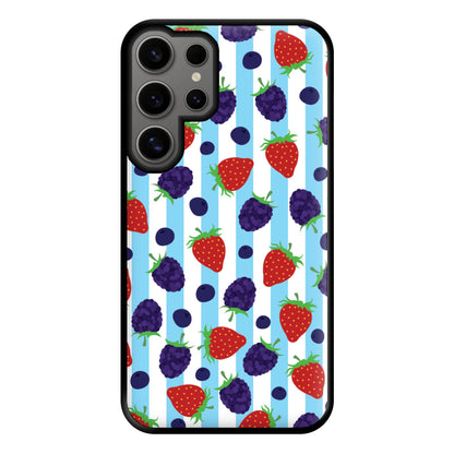 Stripes And Berries Phone Case for Galaxy S24 Ultra