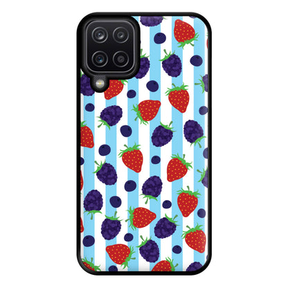 Stripes And Berries Phone Case for Galaxy A12