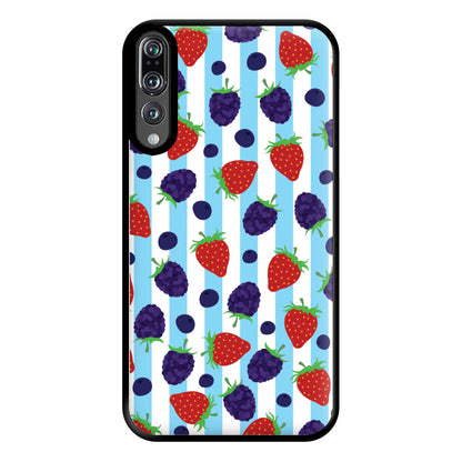 Stripes And Berries Phone Case for Huawei P20 Pro