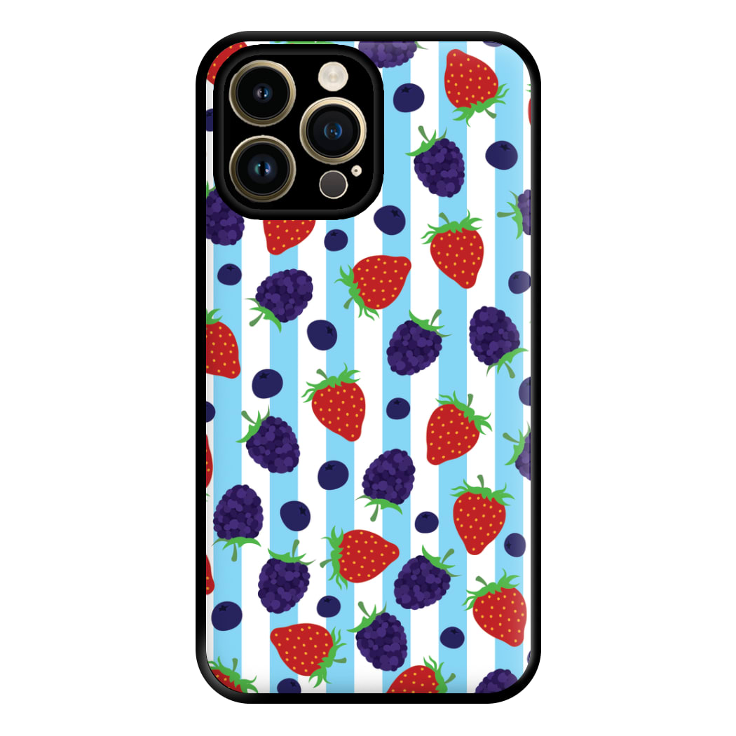 Stripes And Berries Phone Case for iPhone 14 Pro Max