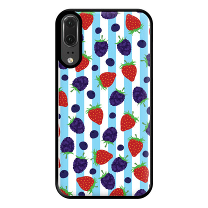 Stripes And Berries Phone Case for Huawei P20