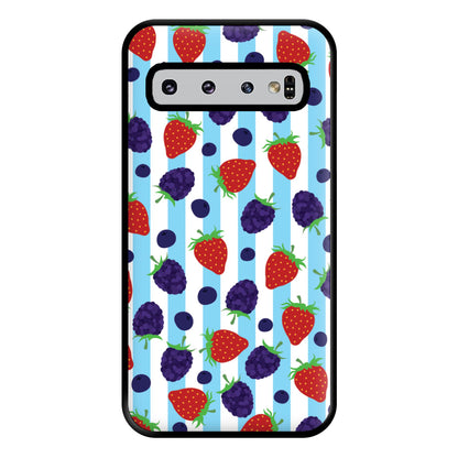 Stripes And Berries Phone Case for Galaxy S10 Plus
