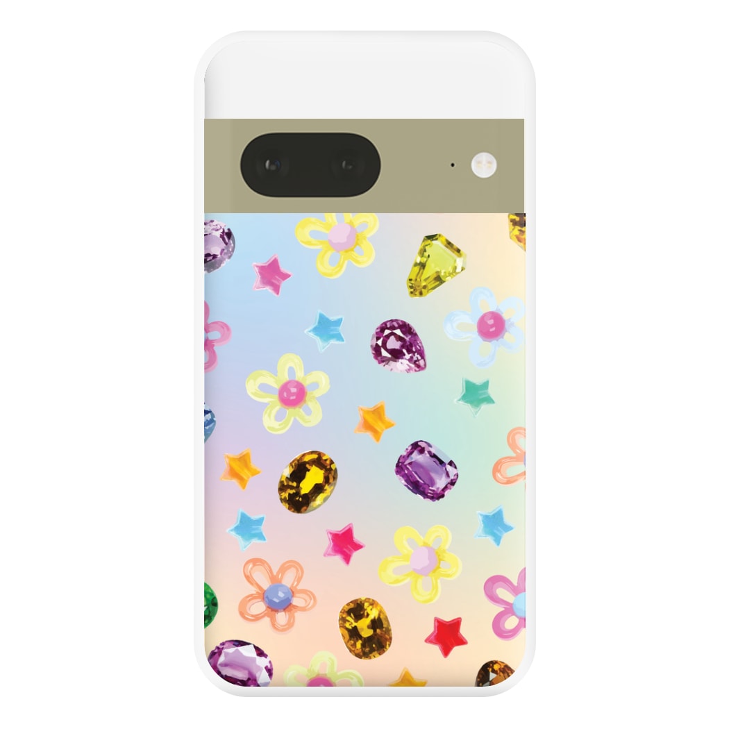 Gradient Rainbow Gems Pattern Phone Case for Google Pixel 7a