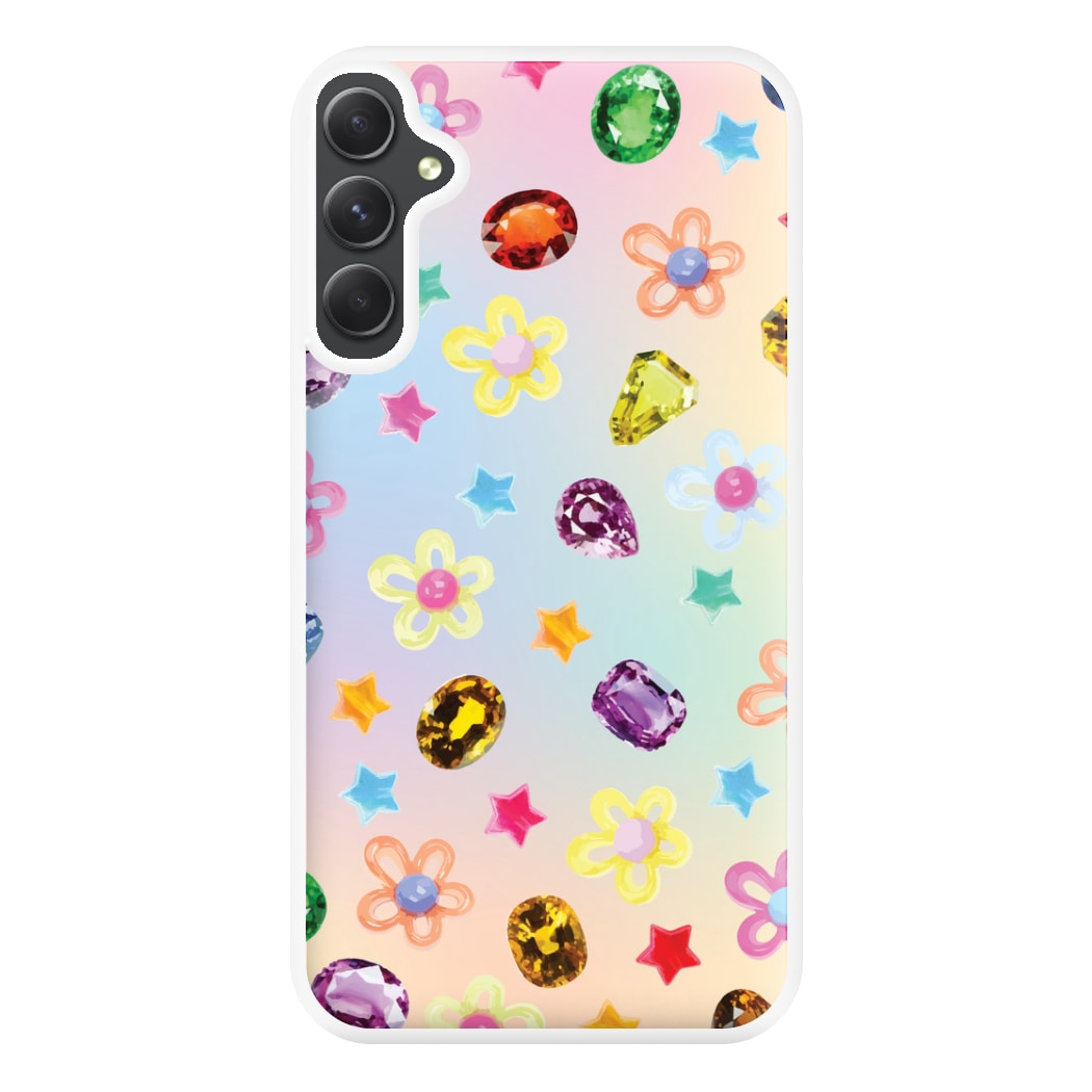 Gradient Rainbow Gems Pattern Phone Case for Galaxy A34