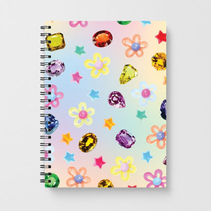 Gradient Rainbow Gems Pattern Notebook