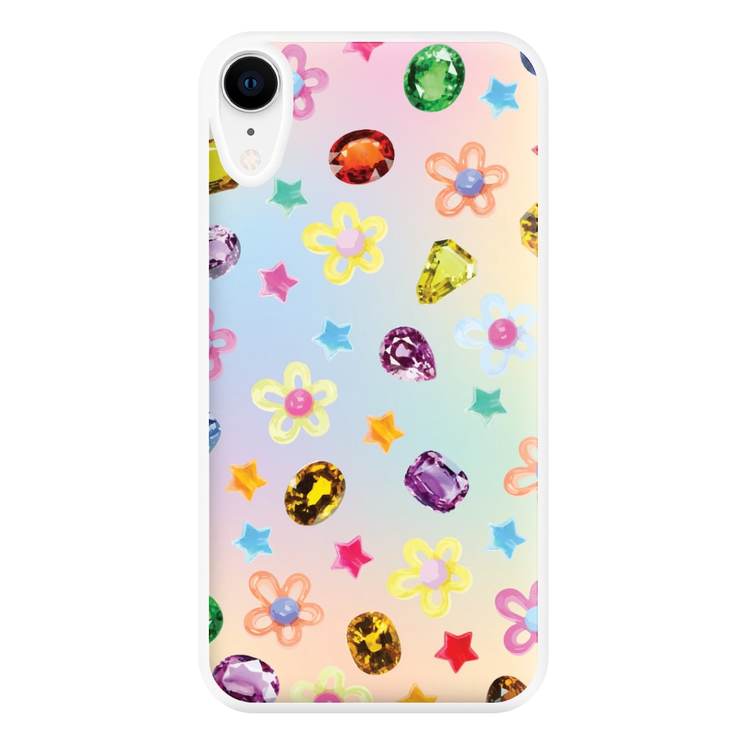 Gradient Rainbow Gems Pattern Phone Case for iPhone XR