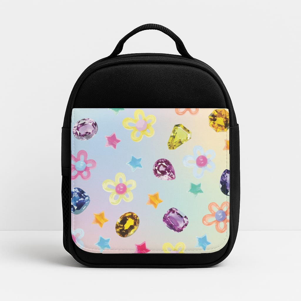 Gradient Rainbow Gems Pattern Insulated Lunchbox