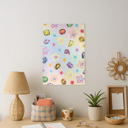 Gradient Rainbow Gems Pattern Art Print