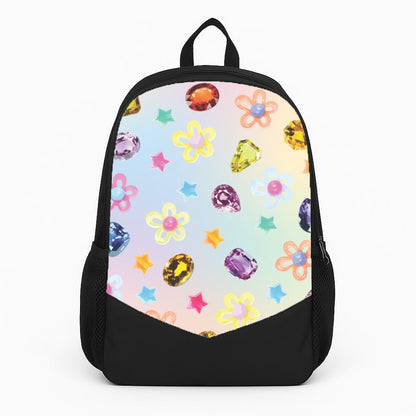 Gradient Rainbow Gems Pattern Large Backpack