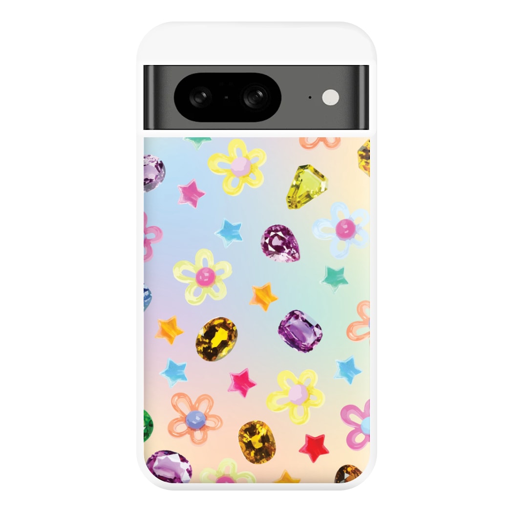 Gradient Rainbow Gems Pattern Phone Case for Google Pixel 8