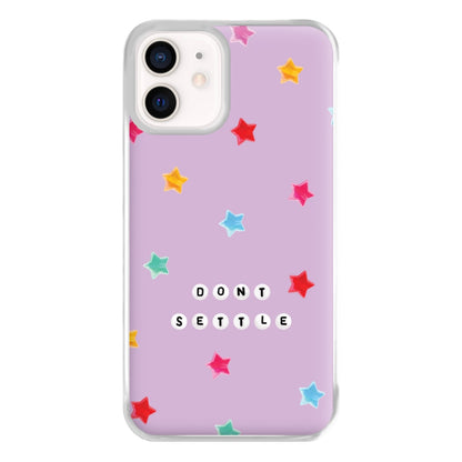 Don't Settle Star Gems Pattern Phone Case for iPhone 12 Mini