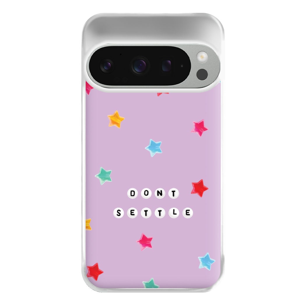 Don't Settle Star Gems Pattern Phone Case for Google Pixel 9 Pro XL
