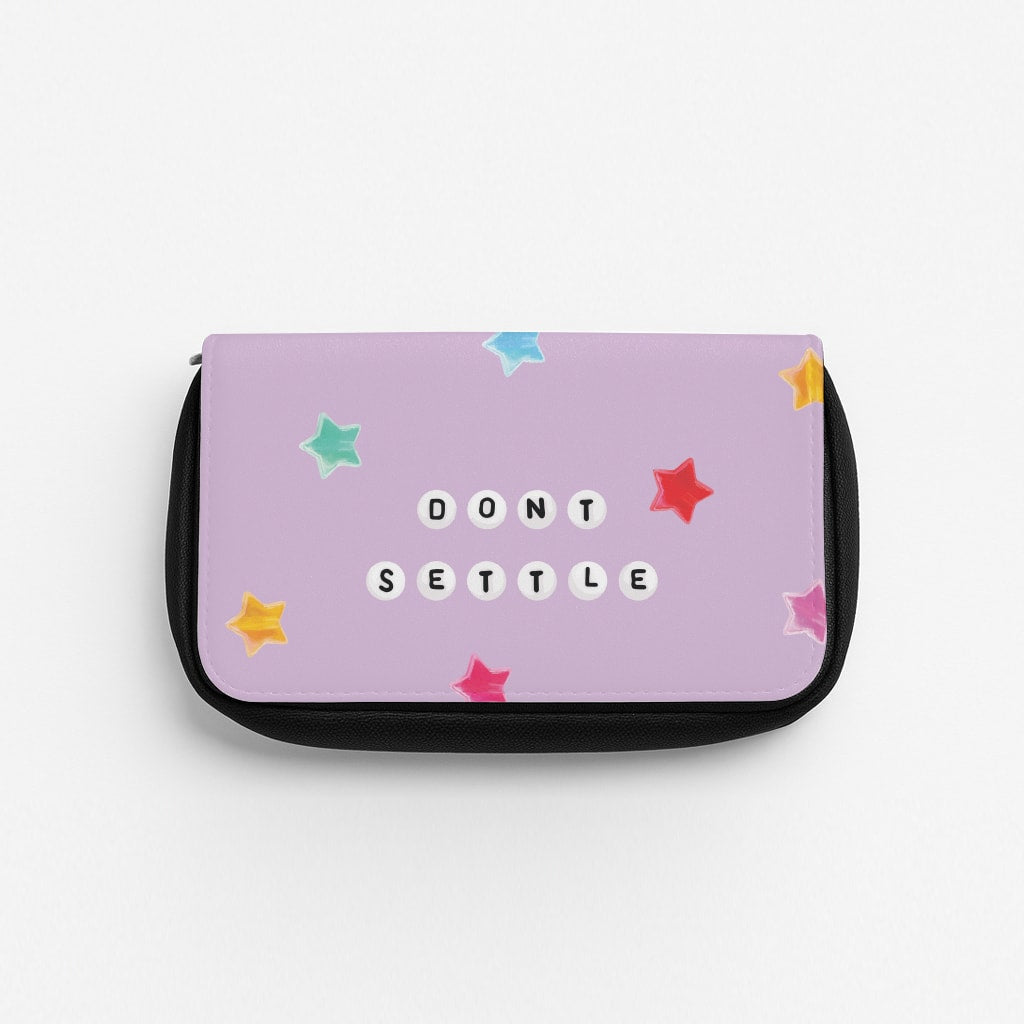 Don't Settle Star Gems Pattern Pencil Case
