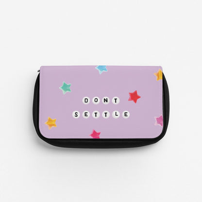 Don't Settle Star Gems Pattern Pencil Case