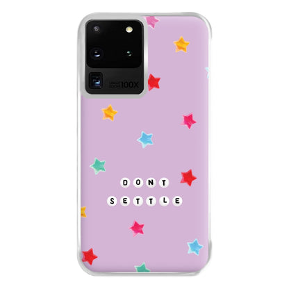 Don't Settle Star Gems Pattern Phone Case for Galaxy S20 Ultra