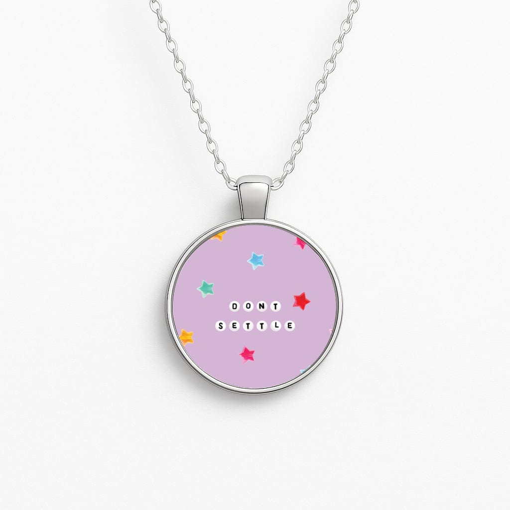 Don't Settle Star Gems Pattern Necklace