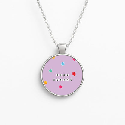 Don't Settle Star Gems Pattern Necklace