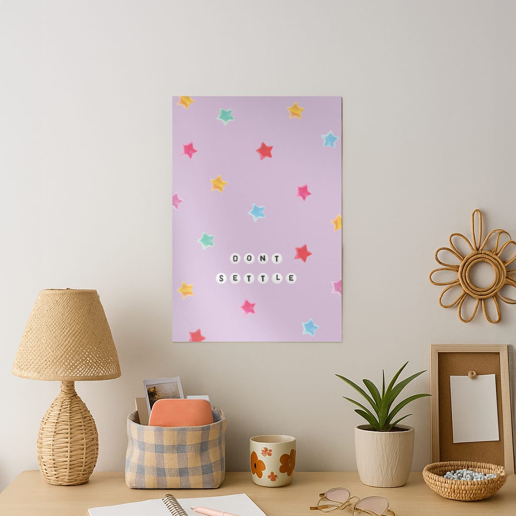 Don't Settle Star Gems Pattern Art Print
