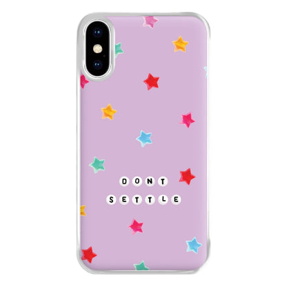 Don't Settle Star Gems Pattern Phone Case for iPhone XS Max