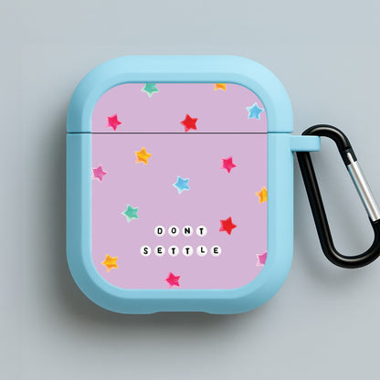 Don't Settle Star Gems Pattern Blue AirPods Case