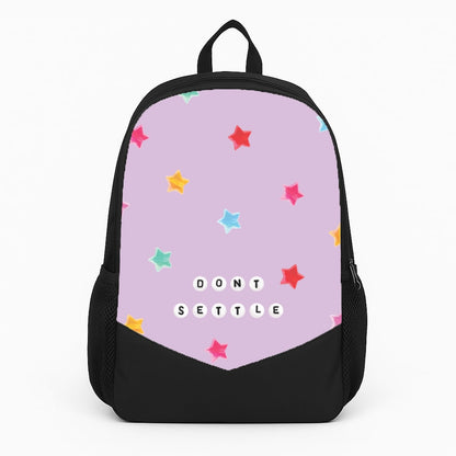 Don't Settle Star Gems Pattern Large Backpack