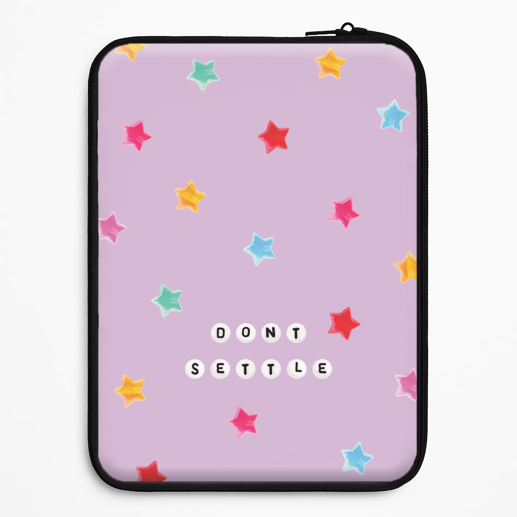 Don't Settle Star Gems Pattern Laptop Sleeve