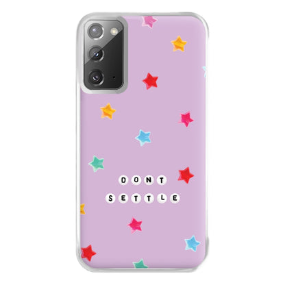 Don't Settle Star Gems Pattern Phone Case for Galaxy Note 20 Ultra