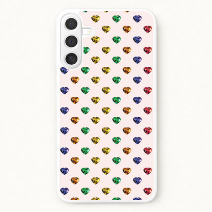 Rainbow Gem Hearts Pattern Phone Case for Galaxy A37