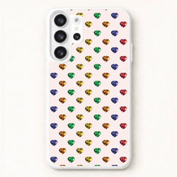 Rainbow Gem Hearts Pattern Phone Case for Galaxy S26 Ultra