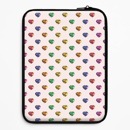 Rainbow Gem Hearts Pattern Laptop Sleeve