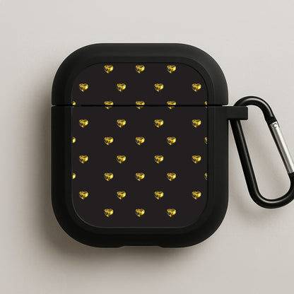 Gold Gem Hearts Pattern AirPods Case