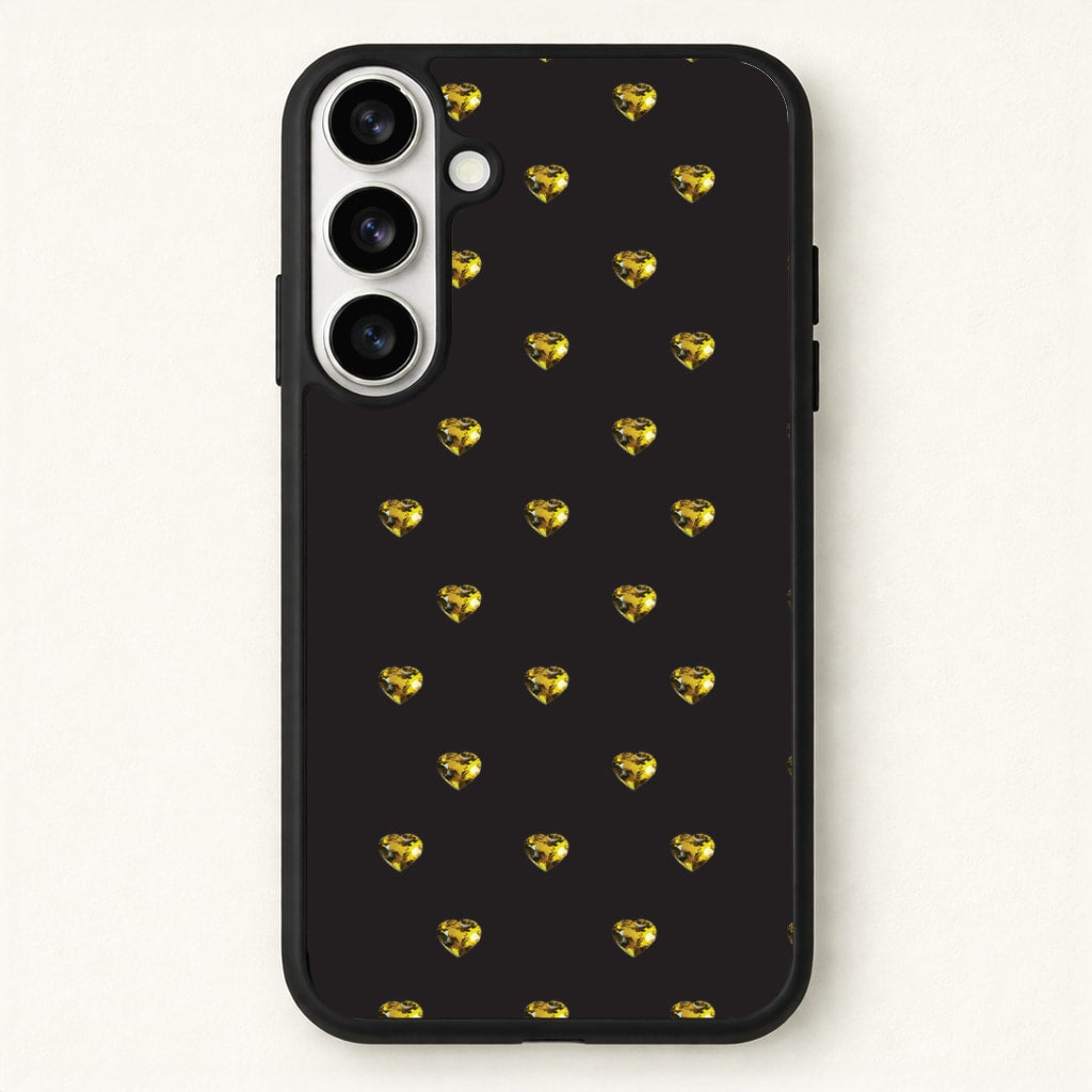 Gold Gem Hearts Pattern Phone Case for Galaxy S26